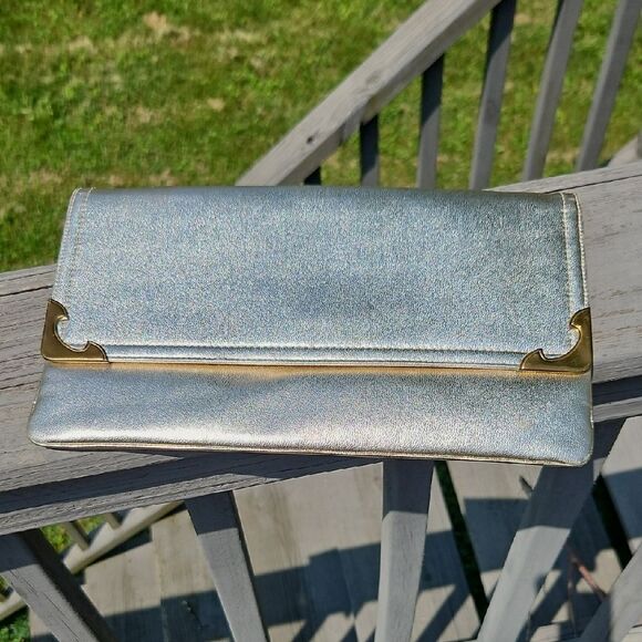 Vintage Handbags - Vintage Mardane USA Gold Foil Convertible Clutch Shoulder Bag